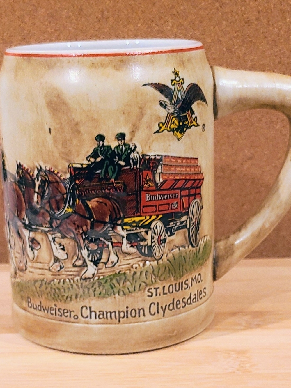 Budweiser Stein Vintage Champion Clydesdales Horse Beer Mug